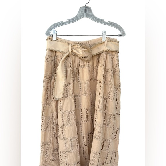 NWT Farm Rio Sand Belted Crochet Midi Skirt - Size Medium - Picture 9 of 11